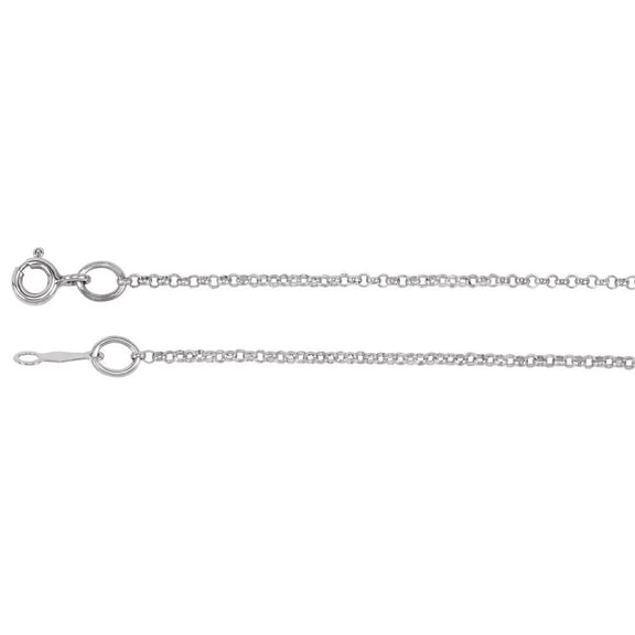 14k White Gold 1.5mm Solid Rolo Chain Necklace Fine Jewelry for Women Gifts for Her, 30"