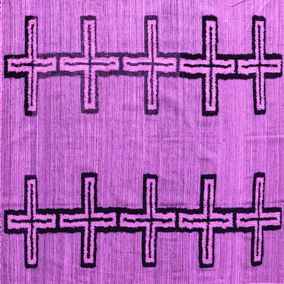 Ahgly Company Indoor Square Abstract Purple Modern Area Rugs, 4' Square