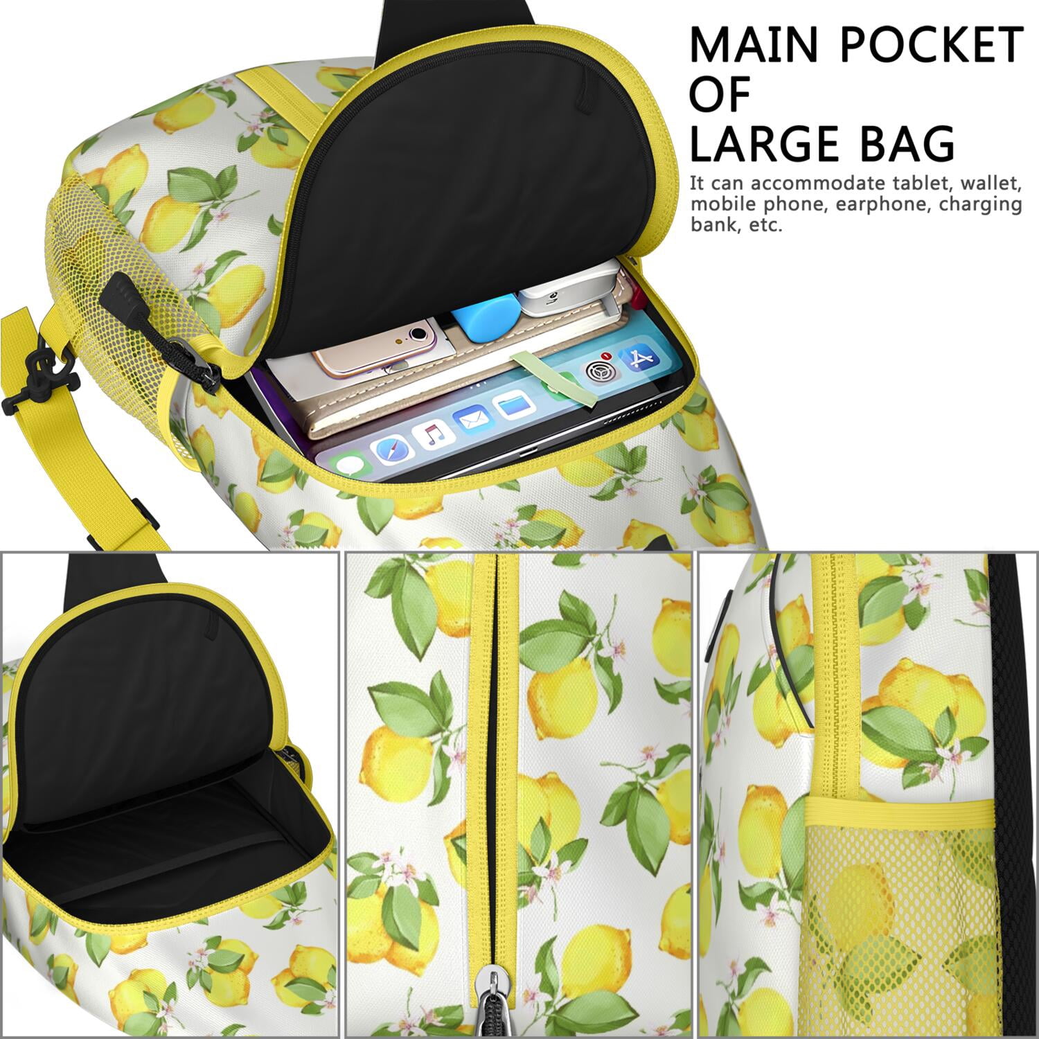 Exotic Palm Tree Sling Backpack – Coastal Paradise Themed Lightweight Sling Bag with Hawaiian Island Classic Print, Water-Resistant Multipurpose Shoulder Backpack for Travel and Outdoors