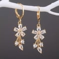 thumbnail image 2 of Women 5 Color Cubic Zircon Drop Earring Luxury 18k Yellow Gold Plated Jewelry, 2 of 4