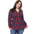 thumbnail image 1 of Unique Bargains T-Shirt Casual à Manches Longues à Col en V pour Femmes, 1 of 6
