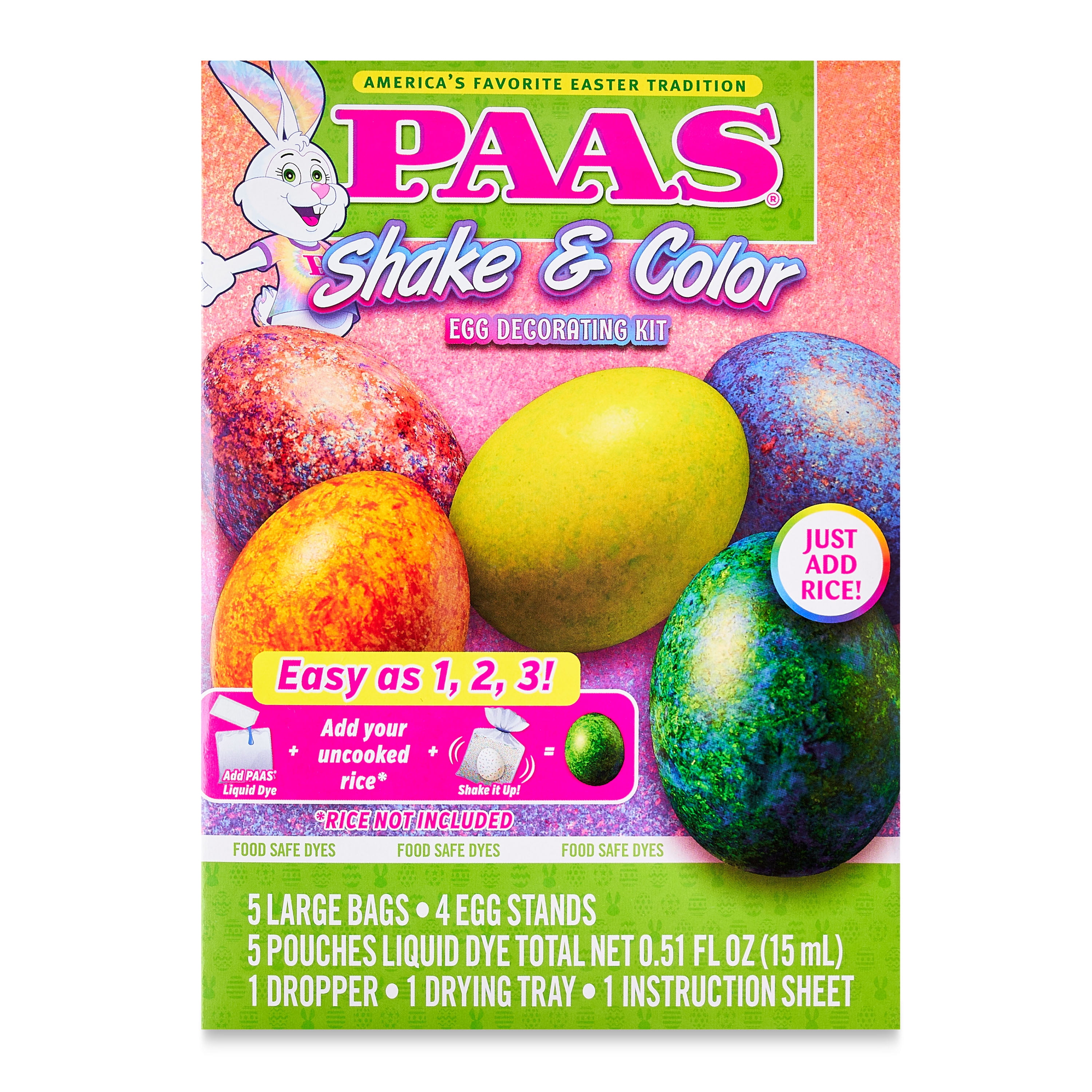 PAAS Easter Egg Decorating and Dye Kit, Shake and Color, 1 Kit