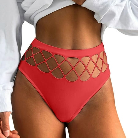 zuwimk Womens Panties Womens Bikini Lace Panties Cheeky Panty Hipsters Red S
