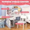 thumbnail image 4 of INFANS Kids Vanity, Princess Makeup Desk and Chair Set with Lights Mirror Drawer Storage Shelves, Wooden Dressing Table, Pretend Play Vanity Set for Toddler Girls, 4 of 9