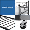 thumbnail image 3 of Eastvita Metal Daybed Frame with Trundle, Heavy Duty Metal Slats, Mattress Foundation Platform Sofa Bed with Lockable Casters, for Bedroom, Living Room, Guest Room, 3 of 7