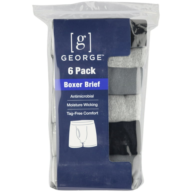 George 6 Pack Briefs Mens 3XL White Tag Free Moisture Wicking Underwear New