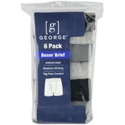 George Mens Regular Leg Boxer Briefs, 6-Pack