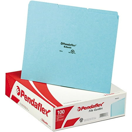 Pendaflex Top Tab File Guides, Blank, 1/3 Tab, 25 Point Pressboard, Letter, 100/Box