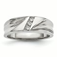 thumbnail image 1 of Acier Inoxydable Poli avec Anneau CZ Taille 10, 1 of 7
