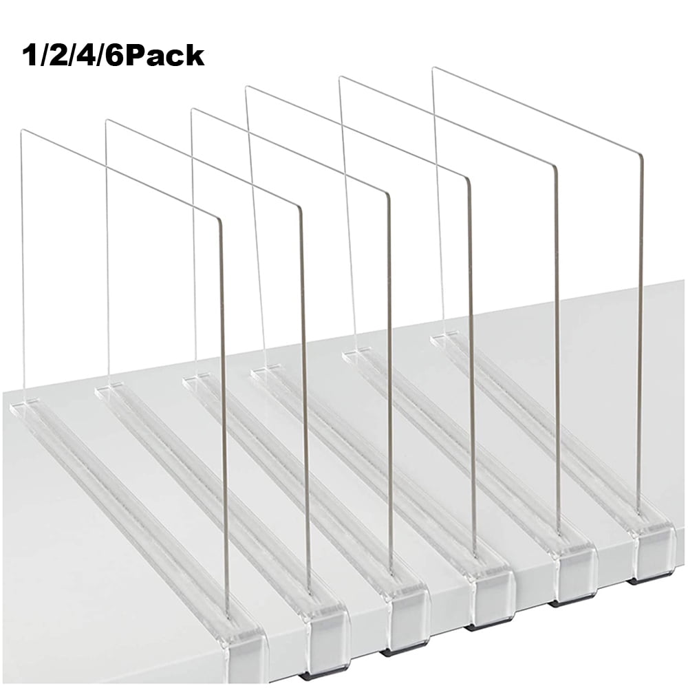 Lishuaiier 1Pack Shelf Dividers for Closets,Clear Acrylic Shelf Divider for Wood Shelves and