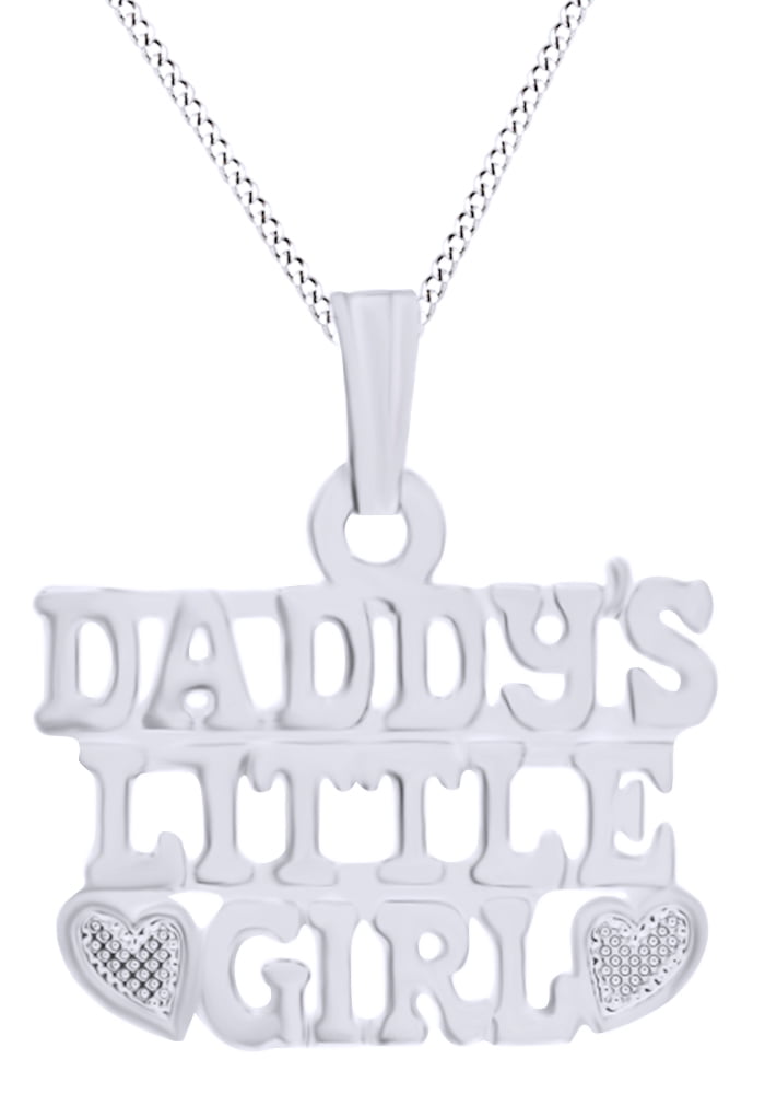 10k Yellow Solid 14K White Daddys Little Girl Dog Tag Pendant Or Sterling Silver
