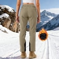 thumbnail image 7 of Comdrip Winter Pants for Women Women's Fashion Casual Soft Warm Hiking Zippered Ski Pants Hiking Pants Women Khaki S, 7 of 7