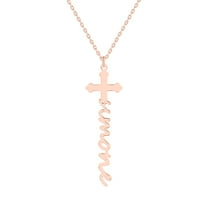 Personalized Planet Women's Personalized Lowercase Script Name Cross Necklace