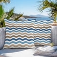 thumbnail image 5 of Waterproof Throw Pillow Covers Set of 2, 16x16 Inch Blue Brown White Ombre Decorative Pillowcases Outdoor Pillow Slip Cushion Covers Set for Couch Tent Modern Geometric Gradient Ocean Striped, 5 of 7