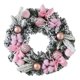 thumbnail image 4 of Guirnalda navideña para puerta, accesorios, manualidades, centros de mesa con lazo rosa 30 cm de diámetro, 4 of 9