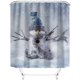 thumbnail image 3 of Taysta 4 piezas Country Sweet Snowman con sombrero bufanda juegos de cortinas de ducha alfombra antideslizante, cubierta de tapa de inodoro, alfombra de baño, Feliz Navidad gris azul impermeable Fab,1 Afortunado Sencillez, 3 of 5