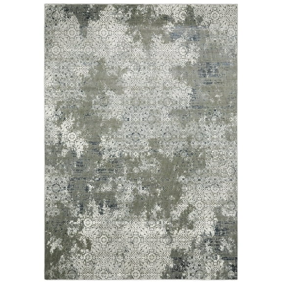 Oriental Weavers Gemini Area Rug - 002H2 - 5'3" x 7'6" - in Ivory/ Grey - Modern Style, Stain Resistant, Family and Pet Friendly , Bedroom, Office Rug