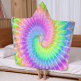 thumbnail image 5 of Colorful Tie Dye Pattern Hooded Bath Towel，60"x35" for Ages 3 To 12 Kids, Quick Dry Lightweight Soft Microfiber Hood Beach Towel Cover Up for Kids, 5 of 7