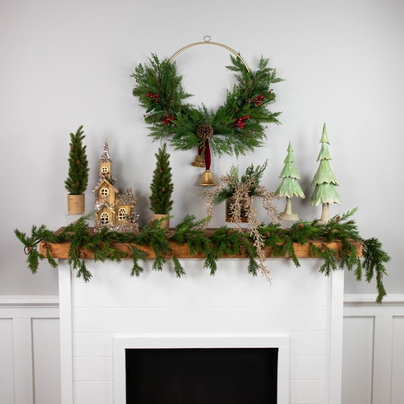 Northlight Real Touch™️ Cypress and Pine with Berries Artificial Christmas Wreath - 28" - Unlit
