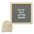 thumbnail image 1 of Uxcell Felt Letter Board, 10x10" Gray Wood Message Board, White Letter, 1 of 6