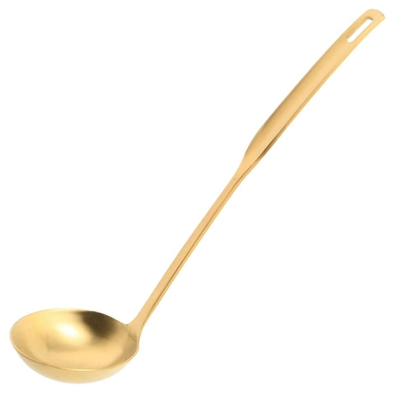 STOBOK Golden Stainless Steel Soup Ladle for Kitchen Featuring Thickened Structure and Stylish Design