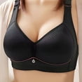 thumbnail image 3 of Bigersell Women Plus Size Full-Coverage Bras Ladies V-Neck Push up Padded Bra Wireless Bralette No Underwire Comfort Wide Strap Soft Wire-Free Bra Everyday Bra Underwear Y-10-Black 36, 3 of 4