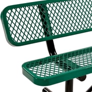 Global Industrial 72L Expanded Metal Mesh Bench w/Back Rest, Green