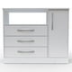 thumbnail image 2 of Cómoda Moderna Skal Living con 3 Cajones 1 Puerta Color blanco, 2 of 4