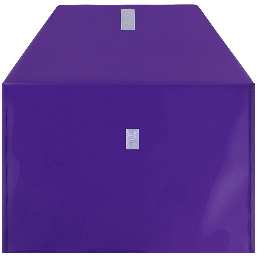 JAM Paper Plastic Envelopes with Hook & Loop Closure, Legal Booklet, 9 3/4 x 14 1/2, Purple, 3/Pack