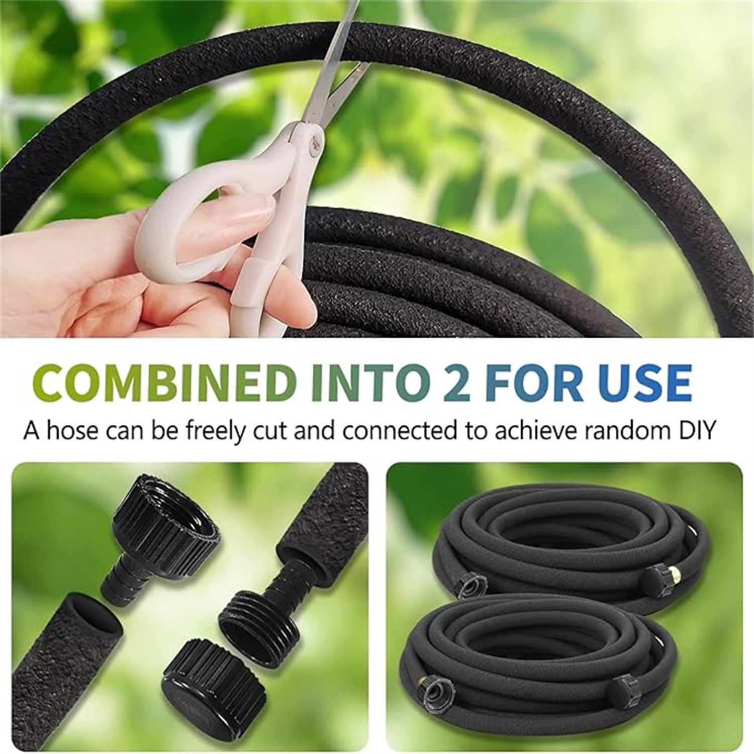 "Soaker Hose 100 Ft for Garden Beds with Fittings Kit, 1/2’’ Soaker Hose for Foundation Watering, Heavy Duty Water Saving Drip Hoses for Lawn, Landscaping, Garden(100 FT) "