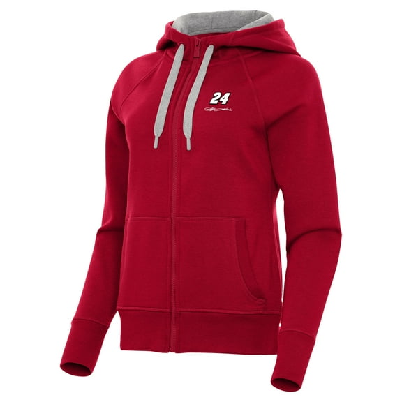 Women's Antigua Red Jeff Gordon Victory Full-Zip Hoodie