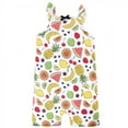 thumbnail image 3 of Touched by Nature Baby Girl Organic Cotton Rompers 3pk, Fruit, 3-6 Months, 3 of 4