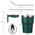 thumbnail image 2 of BJPKPK 10oz Stainless Steel Insulated Tumbler, Travel Coffee Tumbler with Handle and Straw, Army Green, 2 of 6