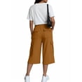 thumbnail image 6 of Noric Women's High Waist Wide Leg Capri Pants Loose Fit Casual Drawstring Multi Pockets Lounge Pants, 6 of 7