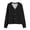 Black, variant on Womens V Neck Button Down Cardigan Cozy Soft Plush Oversized Longline Open Front Sweater