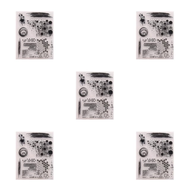 maskred Stamp For Sheet Cling Scrapbooking DIY Easy To Customizable Designs PVC Stamps For Scrapbook Frame Journal as picture shows 5Set
