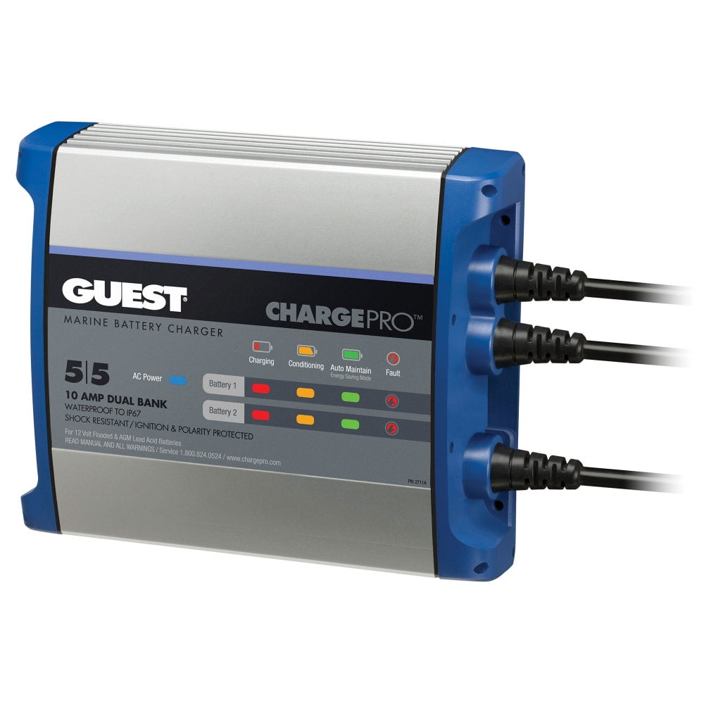 Guest 2711A ChargePro OnBoard Battery Charger 10A/12V, 2 Bank, 120V Input