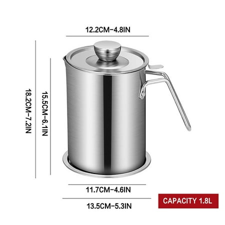 SSGP 304 filtre en acier inoxydable Pot d'huile filtre résidu d'huile Pot à  soupe vidange pot d'huile ménage filtre résidu d'huile Pot de stockage d' huile