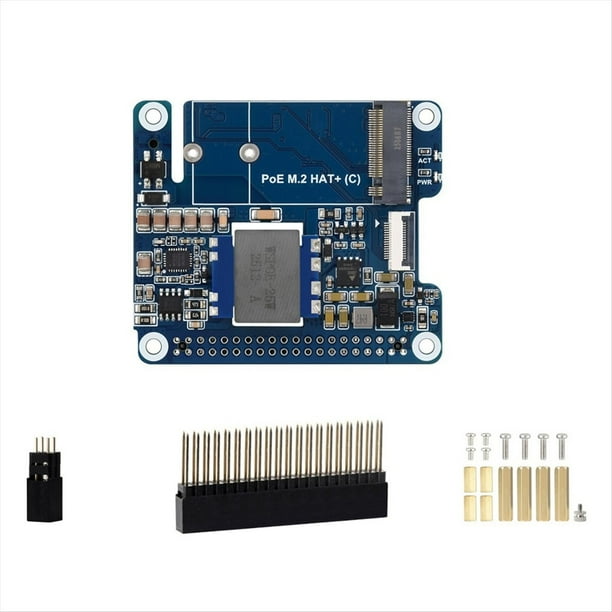 Adaptador POE M.2 HAT+ con Función PoE para 5. Compatible con Unidades de Estado Sólido M.2 con Protocolo NVMe y Lectura de Alta Velocidad.
