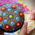 thumbnail image 2 of 33pcs Mandala Dotting Tools Set with Stencils Palette Paint Brush Ball Stylus Pens for Painting Rocks Nails Canvas Coloring Art Drawing, 2 of 8