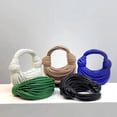 thumbnail image 4 of Hand-Woven Bread Women's Clutch Top Handle Satchel Shoulder Crossbody Creative Noodles Purses Underarm Bag Handbag, 4 of 7