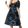 thumbnail image 2 of Mermaid Fish Scales Deep Shade of Blues Sleeveless Dress elegant wom's sets Dress for pregnant wom Dress, 2 of 7