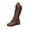 Brown, variant on Nmnitkp Boots for Women Fashion Casual Winter Solid Color Versatile Front Lace-Up Western Mid-Heel High Boots Black,36