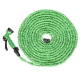 thumbnail image 1 of Manguera de jardín flexible, retráctil y extensible, telescópica, con boquilla rociadora multifunción incluida para jardinería y lavado de autos, 30 m, verde, 1 of 5