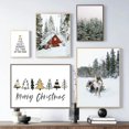 thumbnail image 2 of Póster estético de decoración navideña, carteles e impresiones de alce de bosque de invierno de Navidad, decoración nórdica para el hogar, arte de pared, pintura en lienzo, 2 of 4