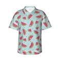 thumbnail image 1 of Fotbe Watermelon Camisa Hawaiana para Hombre Unisex – Camisa Casual de Verano con Botones de Manga Corta de Algodón y Lino,X-Large, 1 of 7