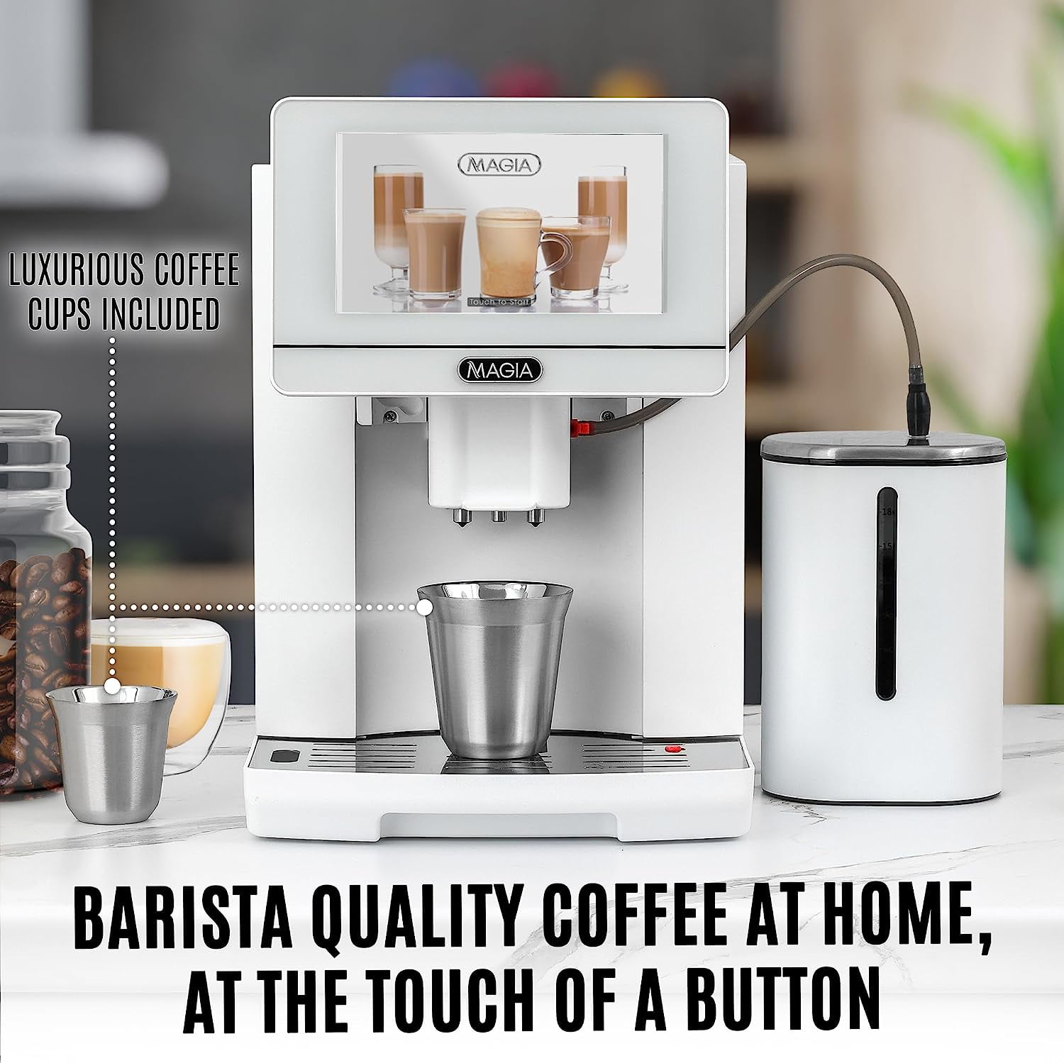  Zulay Kitchen Magia Manual Espresso Machine with Grinder and  Milk Frother - 15 Bar Pressure Pump Cappuccino Machine - Latte Machine - &  Extra Large 2L Removable Water Tank: Home & Kitchen