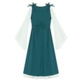 thumbnail image 5 of TiaoBug Girls Medieval Princess Renaissance Dress Lace-up Vintage Maxi Dress Halloween Cosplay Fancy Dress Green 6, 5 of 6