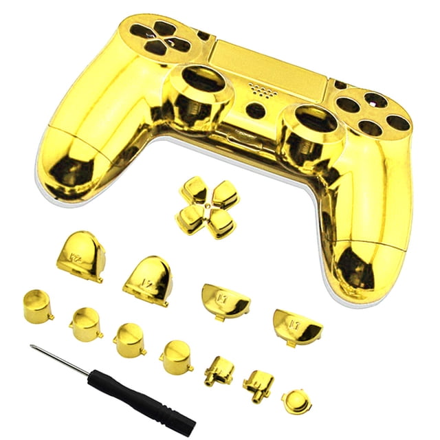 Full Plated Controller Set Bumpers Triggers Non-affecting Play Dpad LB RB LT RT Case Screwdriver Replacement For PS4 Controller