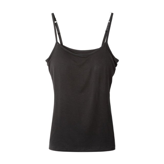 Womens Camisole Adjustable Strap Tank Tops with Shelf Bra Stretch Undershirts